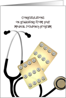 Medical Residency Program Graduation Stethoscope and Pills card