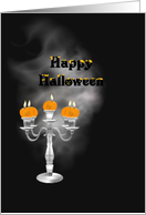 Halloween Candelabra With Pumpkin Candles card