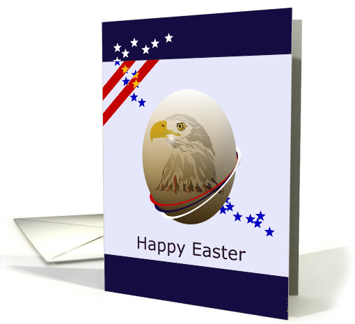 Deployed Military Personnel Eagle Drawing on Egg Easter card (942662)