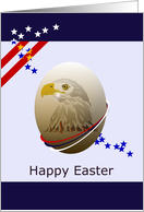 Deployed Military Personnel Eagle Drawing on Egg Easter card