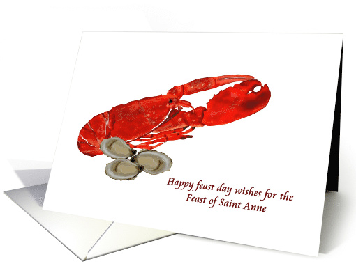 Happy Feast Of St. Anne Illustration Of Lobster And Oysters card