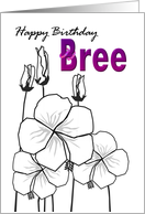 Birthday for Bree Black and White Florals card