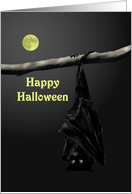 Halloween Bat In Moonlight card
