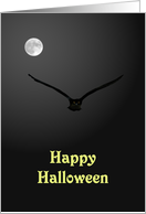 Halloween Owl In Flight In The Moonlight card