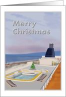 Christmas Cruise Ship On The Open Seas card