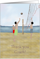 Thank You To Volleyball Coach Beach Volleyball card