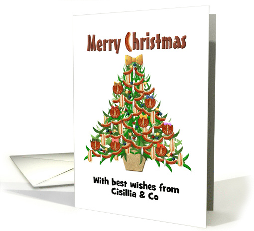 Custom Greeting from Sausage Company Edible Ornaments card (945400)