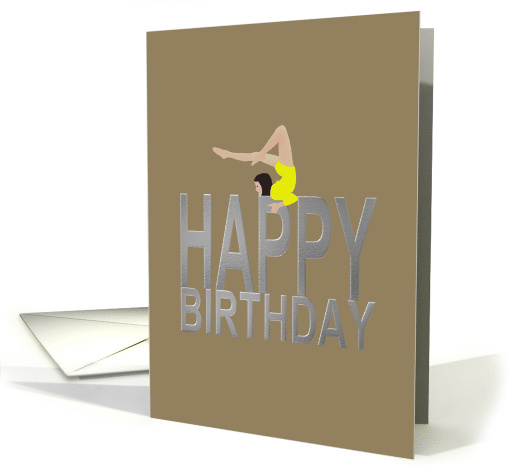 Gymnast On A Beam Gymnastics Birthday card (945846)