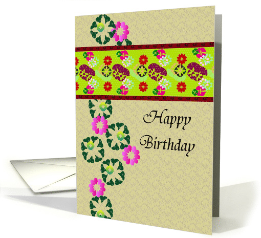 Birthday Abstract Colorful Florals card (946861)