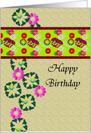 Birthday Abstract Colorful Florals card