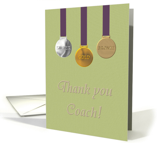 Thank you Coach, Gold, silver and bronze medals card (949060)