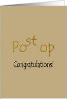 Post Surgery Congratulations Post Op Poop card