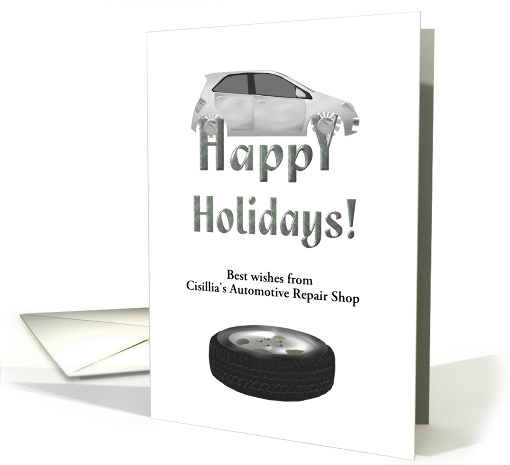 Customizable greeting automotive repair shop to customers card