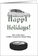 Customizable greeting automotive repair shop to customers card