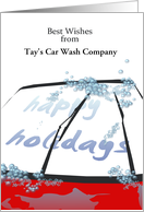 Customizable Holiday Greetings Car Wash Company to Customers card