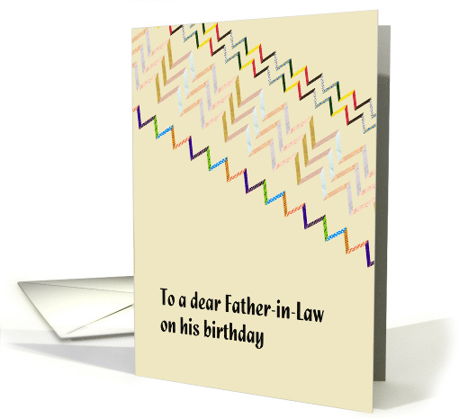 Birthday for Father-in-Law Colorful Geometric Art card (953001)