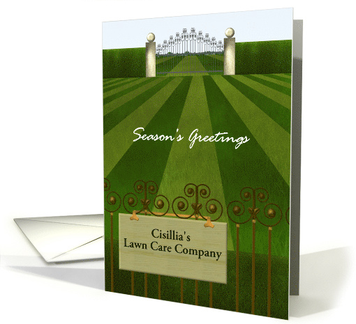Season's Greetings Landscaping Lawn Cutting Company To Customers card