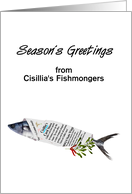 Custom Greeting from Fishmonger to Customers Season’s Greetings card