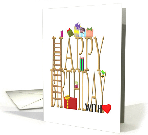 Birthday shelves full of presents card (955151)