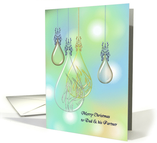 Christmas Greeting for Dad and Partner Crystal Ornaments card (959819)