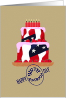 Birthday on Patriot Day, Red white and blue cake card