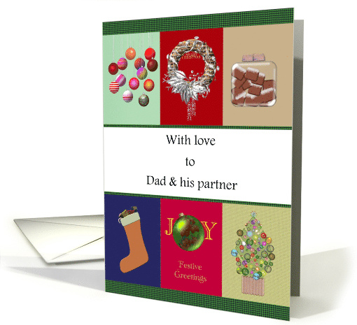Christmas for Dad and his Partner Wreath Stocking Tree Cookies card
