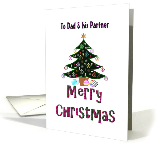 Christmas Greeting for Dad and Partner Holiday Tree card (961085)