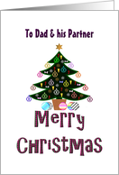 Christmas Greeting for Dad and Partner Holiday Tree card