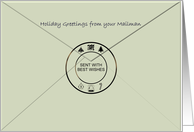 Holiday Greetings From Mailman Back Of Envelope card