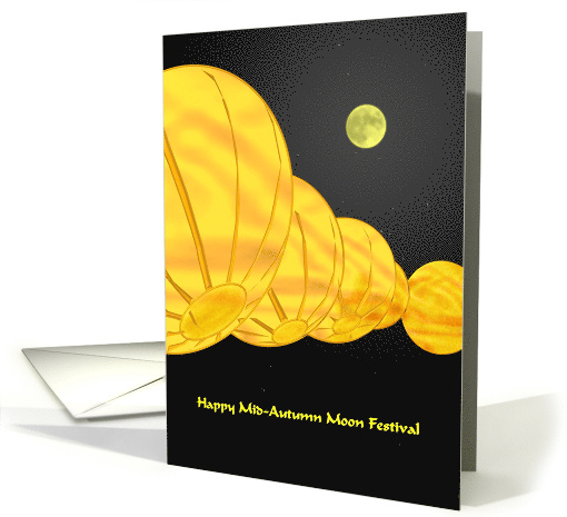 Mid-Autumn Moon Festival A Row Of Lanterns In Moonlight card (962619)