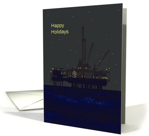 Offshore Christmas Happy Holidays Tree on Oil Rig in the... (964683)