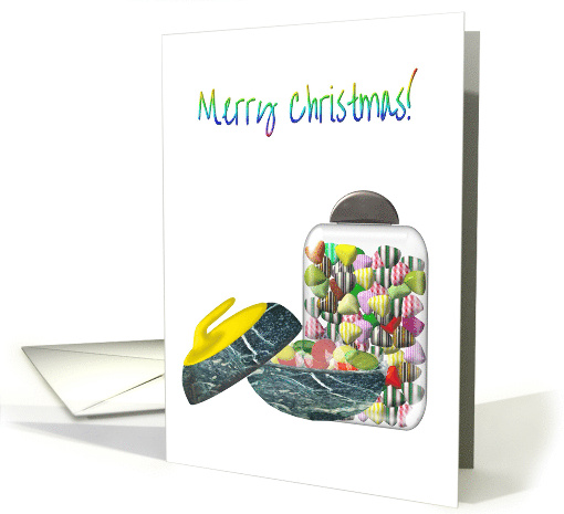 Curling Themed Christmas Curling Stone Bowl Filled With Candy card