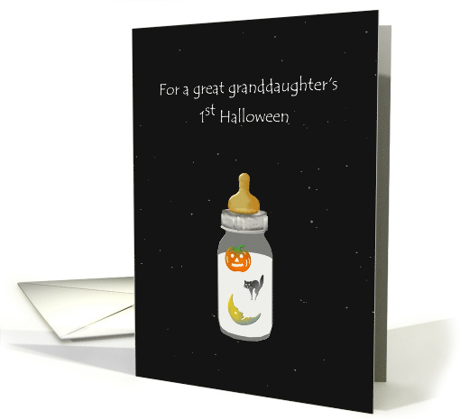 Great Granddaughter's First Halloween A Charmed Bottle of Milk card