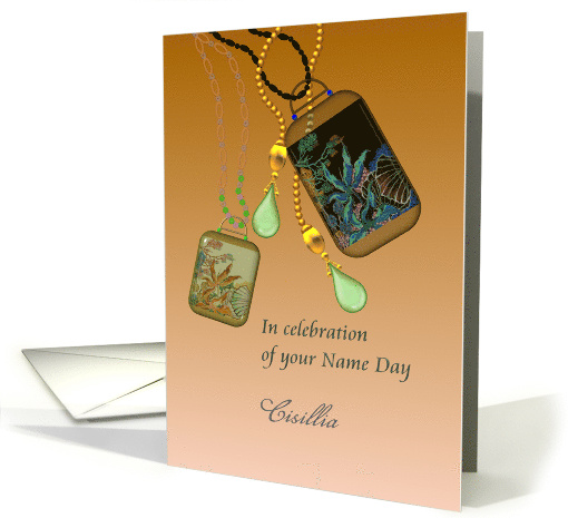Custom Daughter-in-Law's Name Day Pieces of Jewelry card (965485)