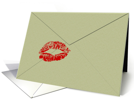 Sexy Birthday Greeting For Him Kiss On The Back Of Envelope card