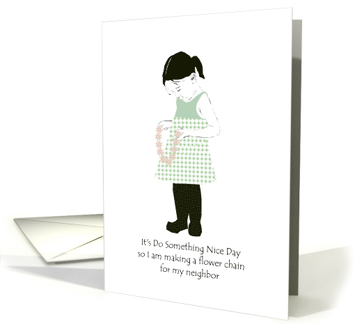 Do Something Nice Day Little Girl Making Flower Chain card (966655)