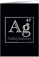 25th Wedding Anniversary Expression of Silver in its Chemical Form card