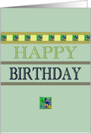 Birthday, pretty floral tiles card