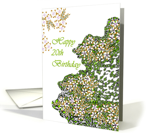 20th Birthday Floral Lacework card (974175)