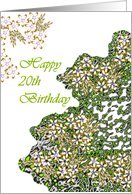 20th Birthday Floral Lacework card