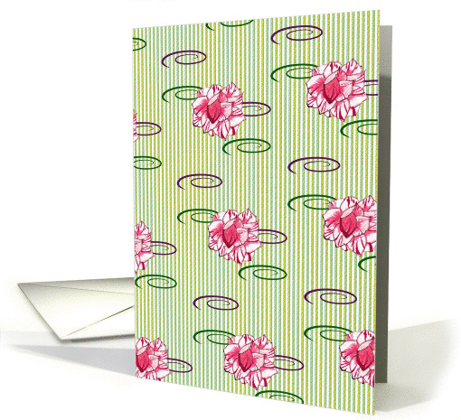 Blank note card, Abstract floral art card (974177)