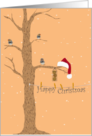 Christmas A Present From Santa Little Birds And Bird Feed card