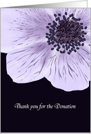 Thank You for Your Donation in Memory Of Anemone Flower card