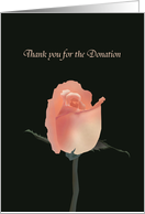 Thank You for Your Donation in Memory Of Pink Rose Bud card