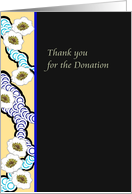 Thank You for Your Donation Patterned Border White Peonies card