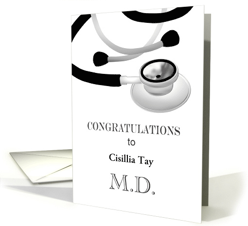 Custom Congratulations Graduation from Medical School Stethoscope card