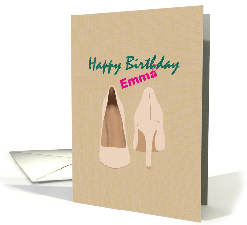 Happy Birthday Emma Pink Stilettos card (980931)