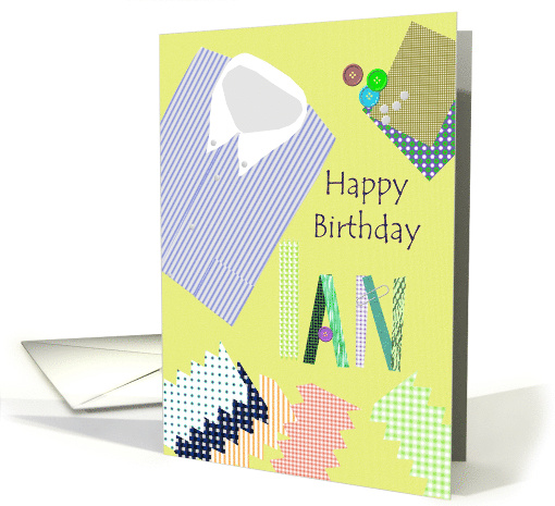 Birthday for Ian Shirt Fabrics and Buttons card (981285)