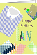 Birthday for Ian Shirt Fabrics and Buttons card