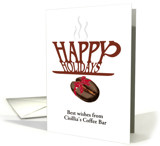 Cup of Hot Christmas Coffee Gift Wrapped Coffee Bean card (982435)